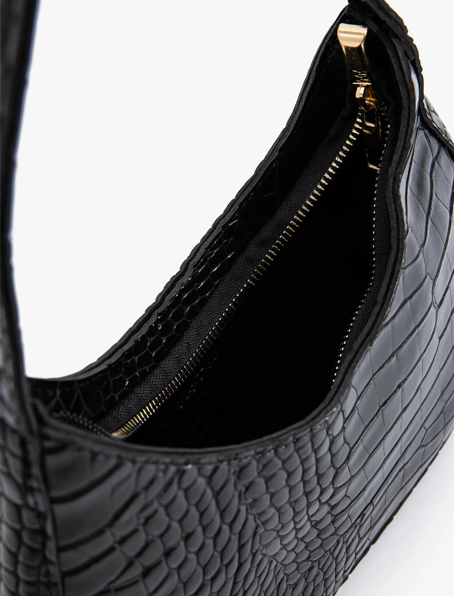 Chic Crocodile-Embossed Women's Baguette Bag