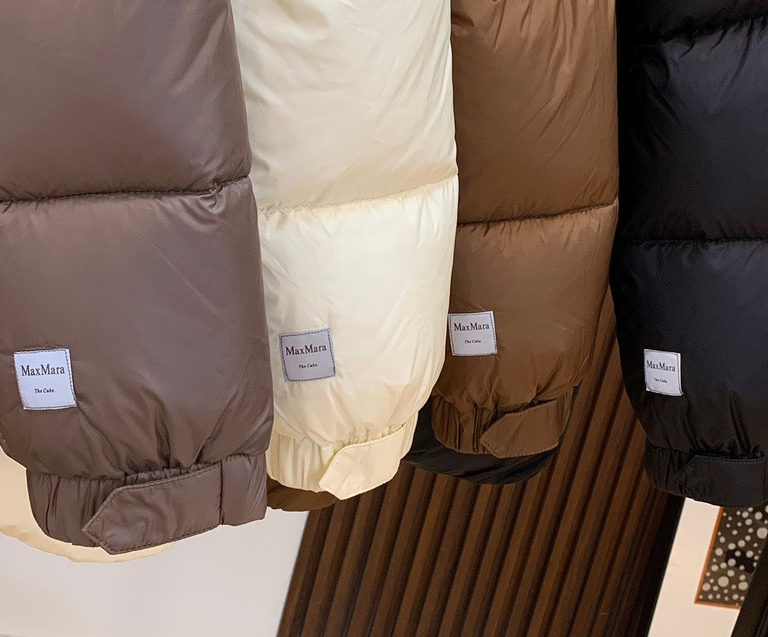 Women's Cream White Puffer Jacket - Cozy Winter Hooded Coat