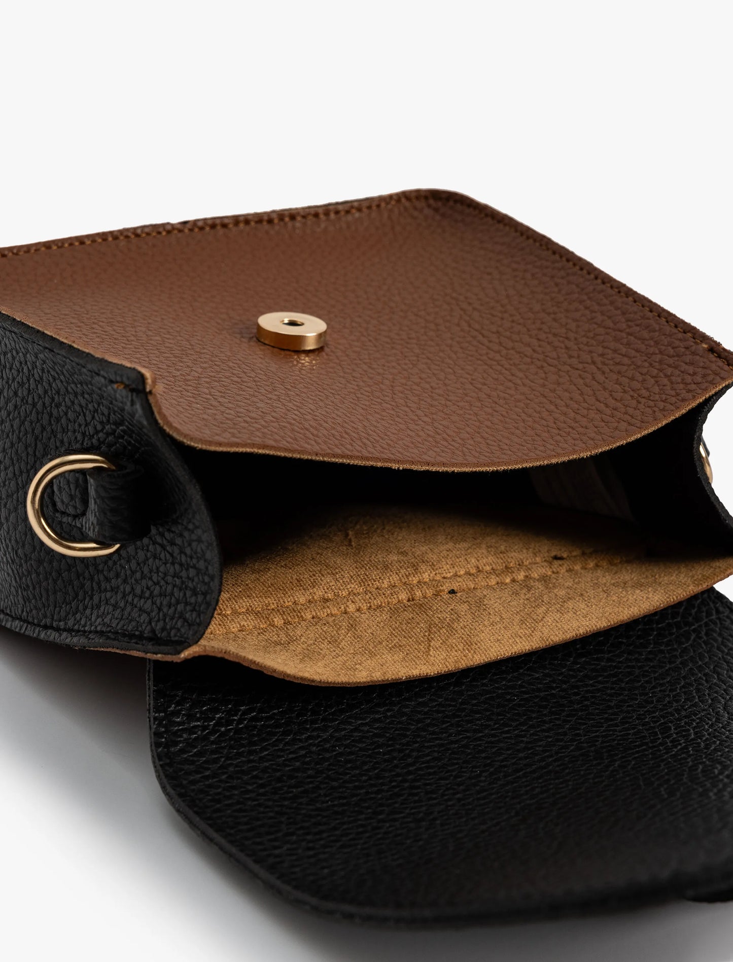 Color Block Faux Leather Brown Crossbody Bag