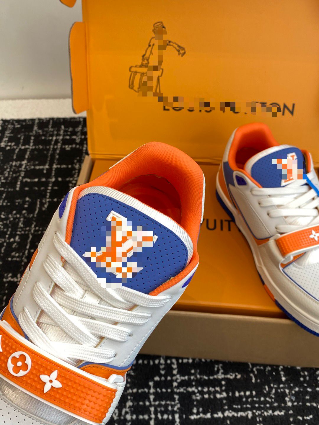 LV Trainer Sneaker “University” Blue & Yellow – Perforated Calf Leather | Men’s Luxury Streetwear