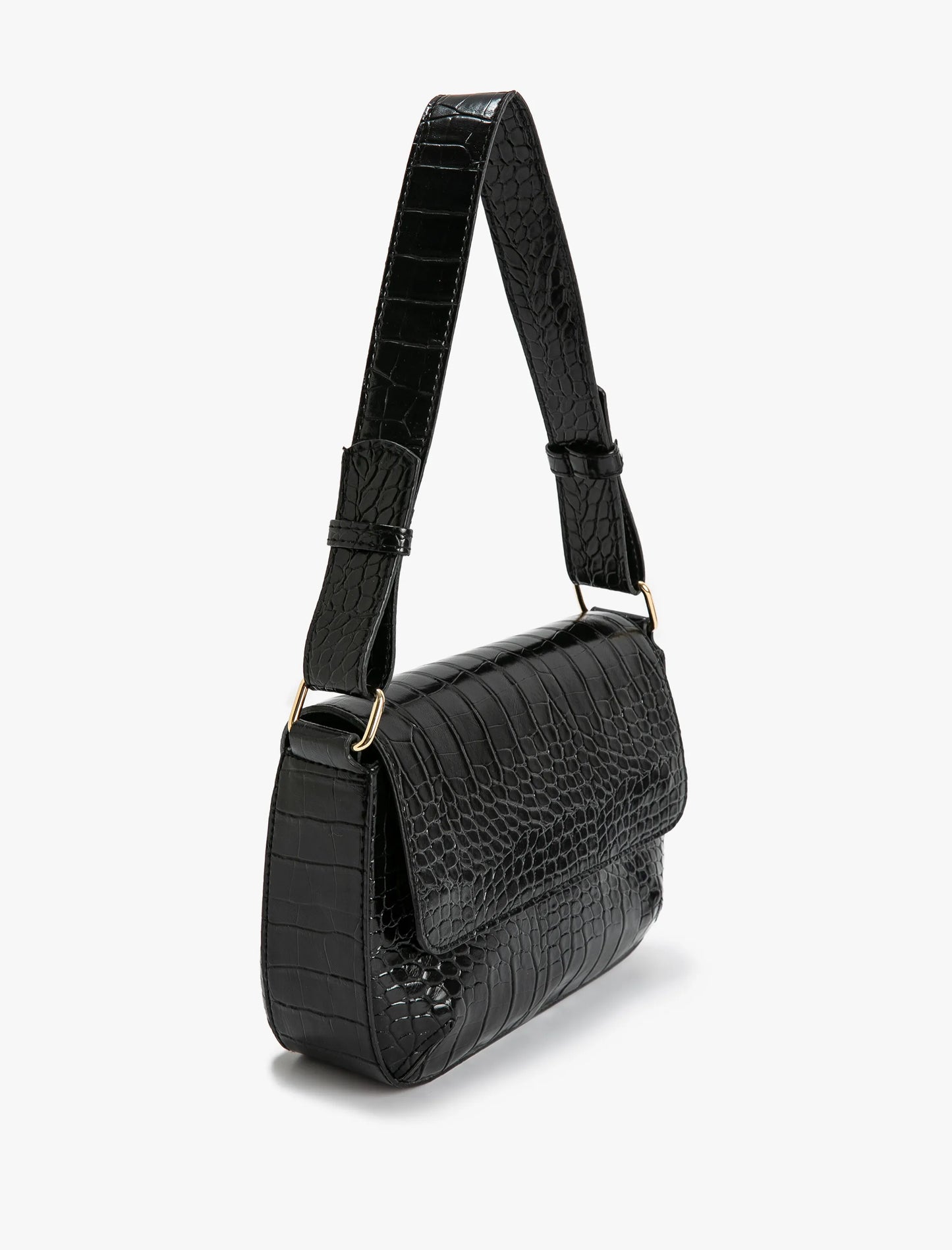 Everyday Crocodile-Effect Women's Shoulder Bag