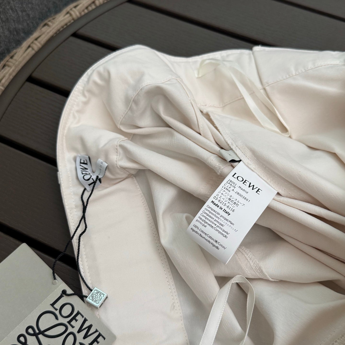 Cotton Cargo Pants – Optic White Crisp Cotton Canvas High-Waisted Wide-Leg Parachute Trousers
