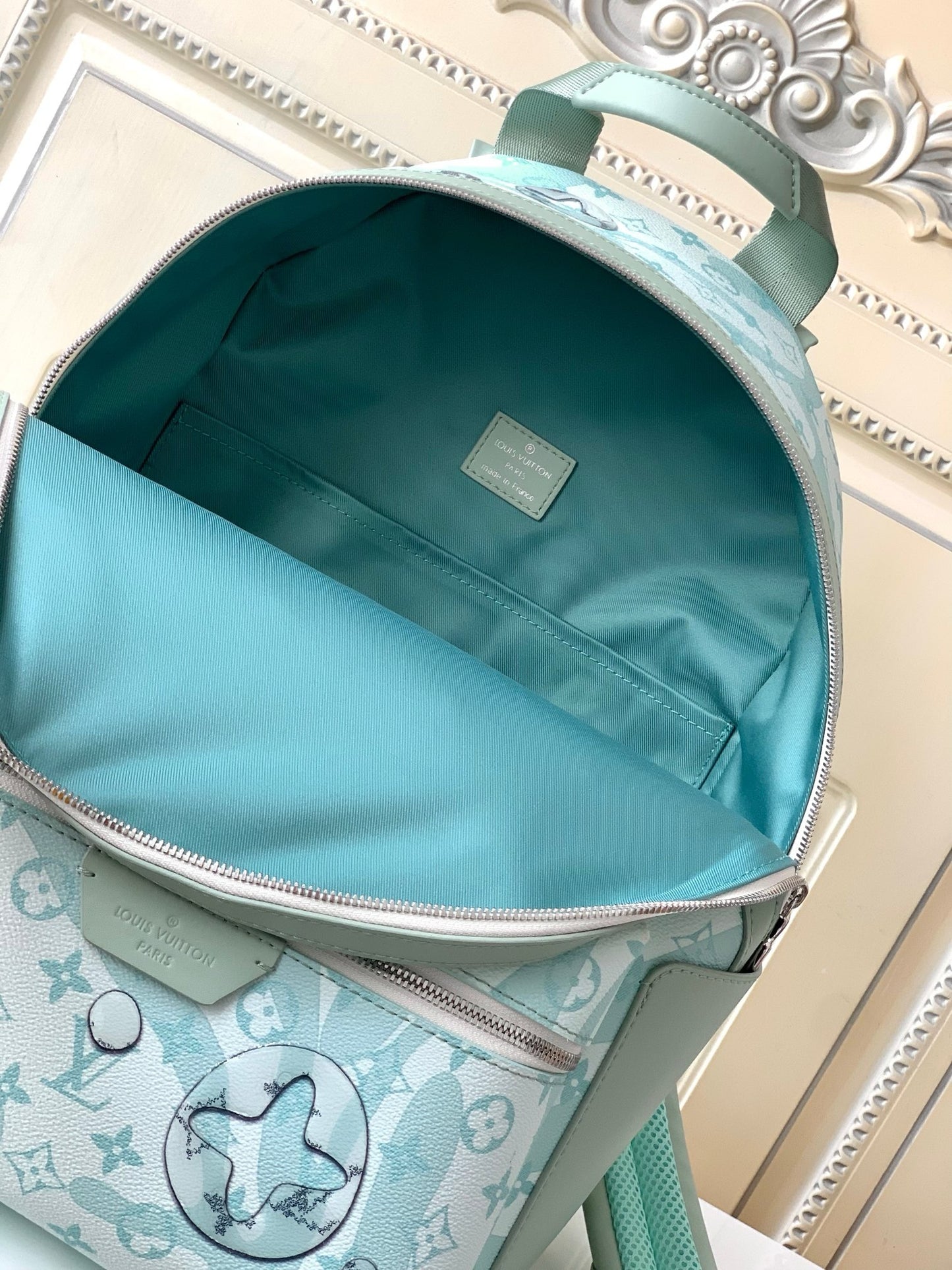 LV Discovery Monogram Aqua Garden Backpack – Mint Green & Seafoam Coated Rucksack