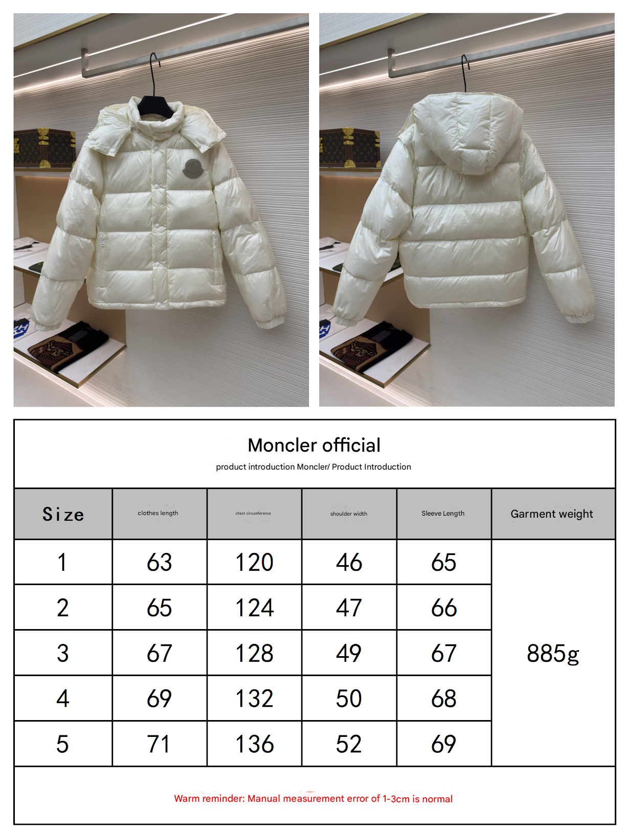Monc Cyclone 2-in-1 Glossy Down Jacket and Vest in Cream