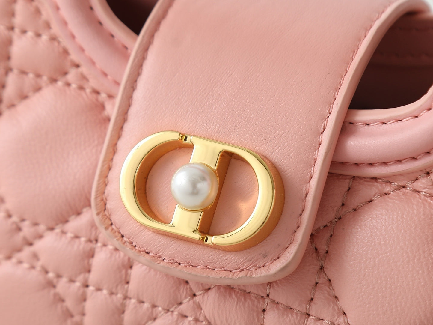 Jolie Top Handle Mini Bag – Cannage Lambskin with Pearl-Embellished CD Clasp