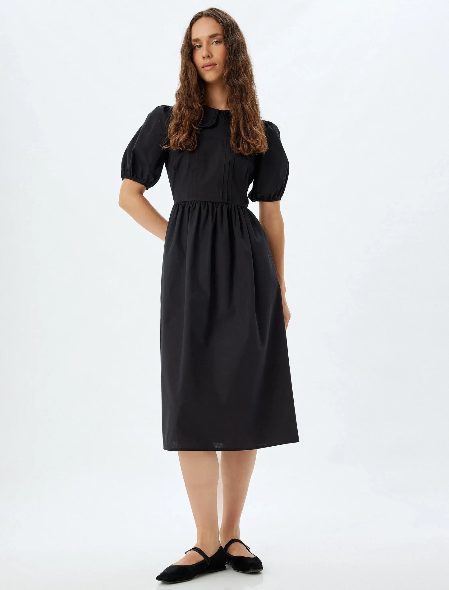 The Effortless Balloon Sleeve Midi Dress