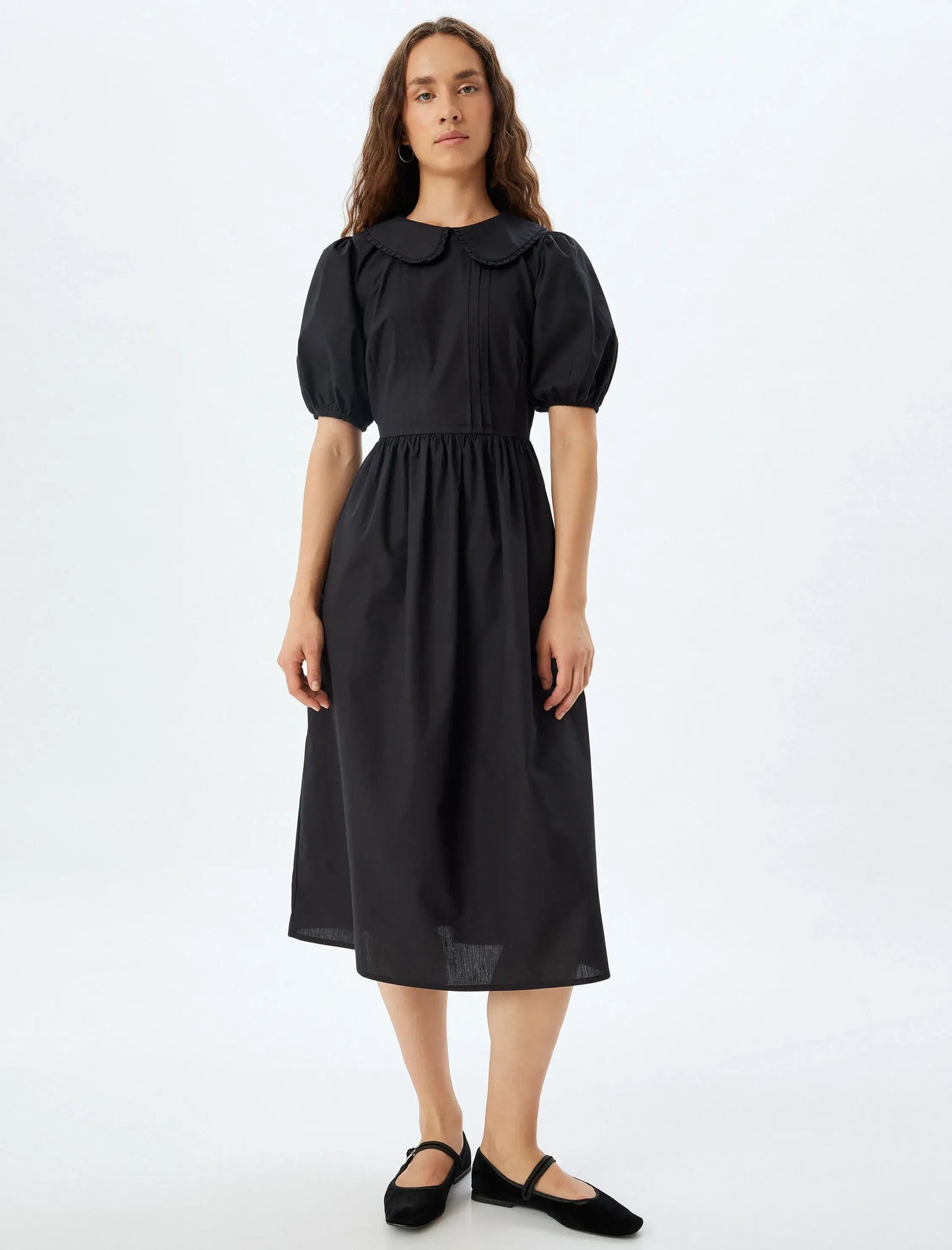 The Effortless Balloon Sleeve Midi Dress