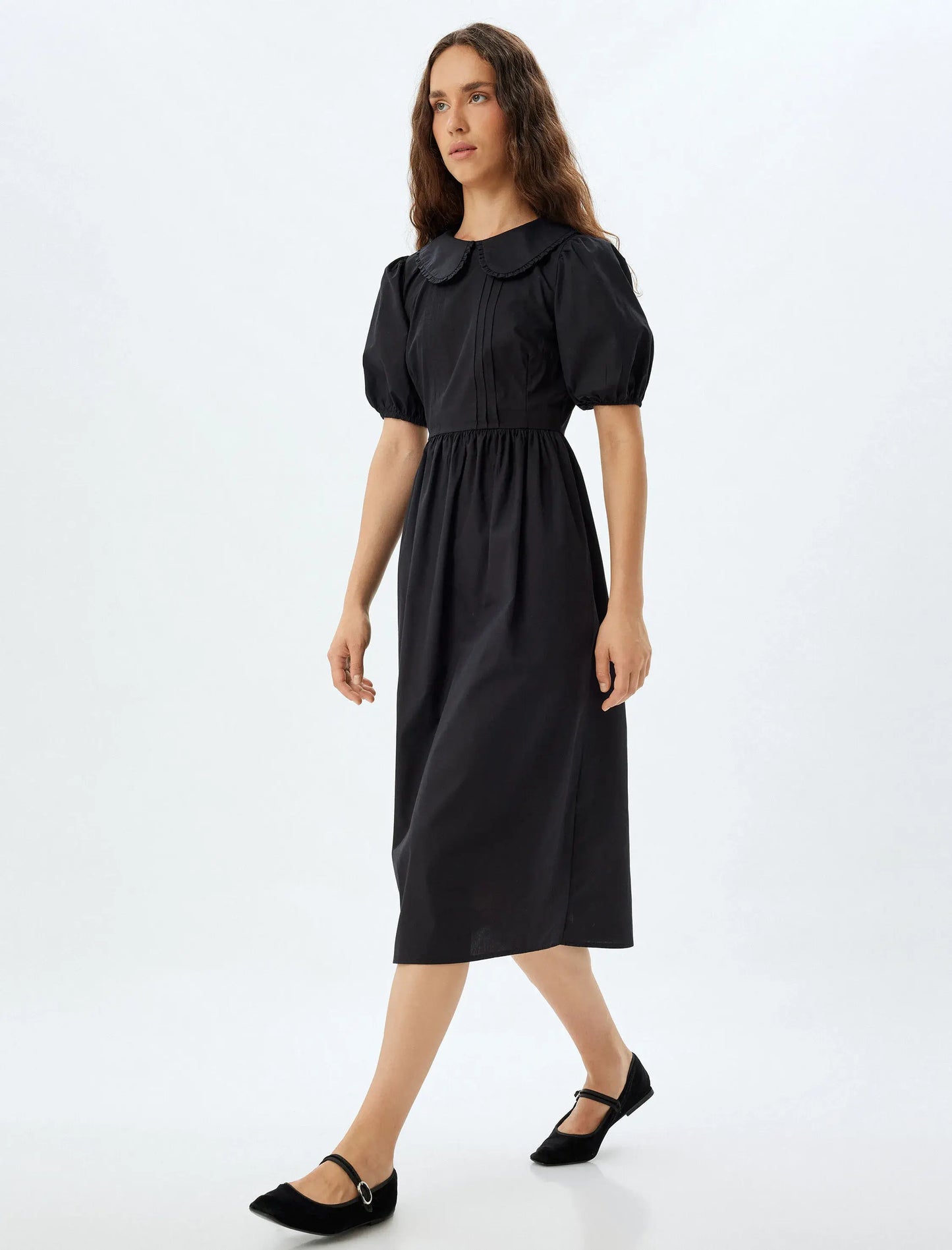 The Effortless Balloon Sleeve Midi Dress