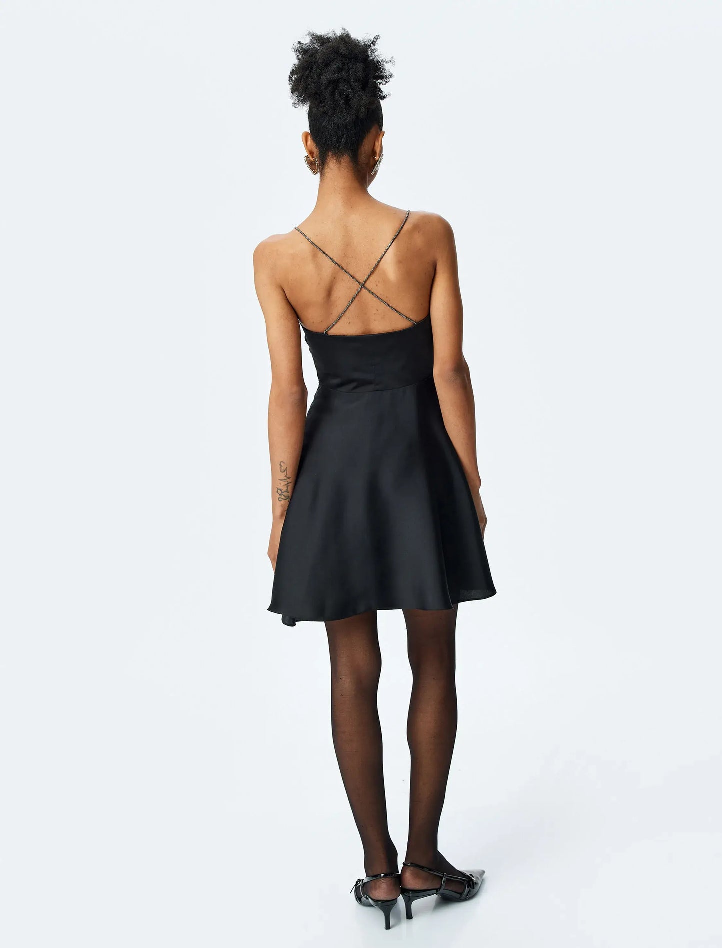 The Glamorous Satin Black Slip Dress