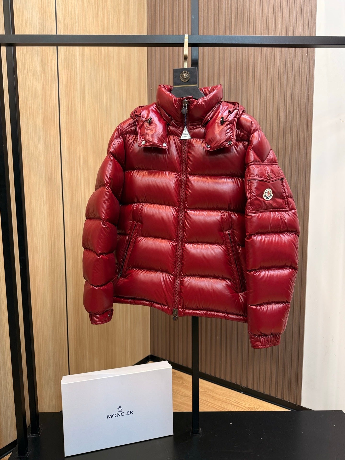 Glossy Ruby Red Quilted Women's Puffer Jacket