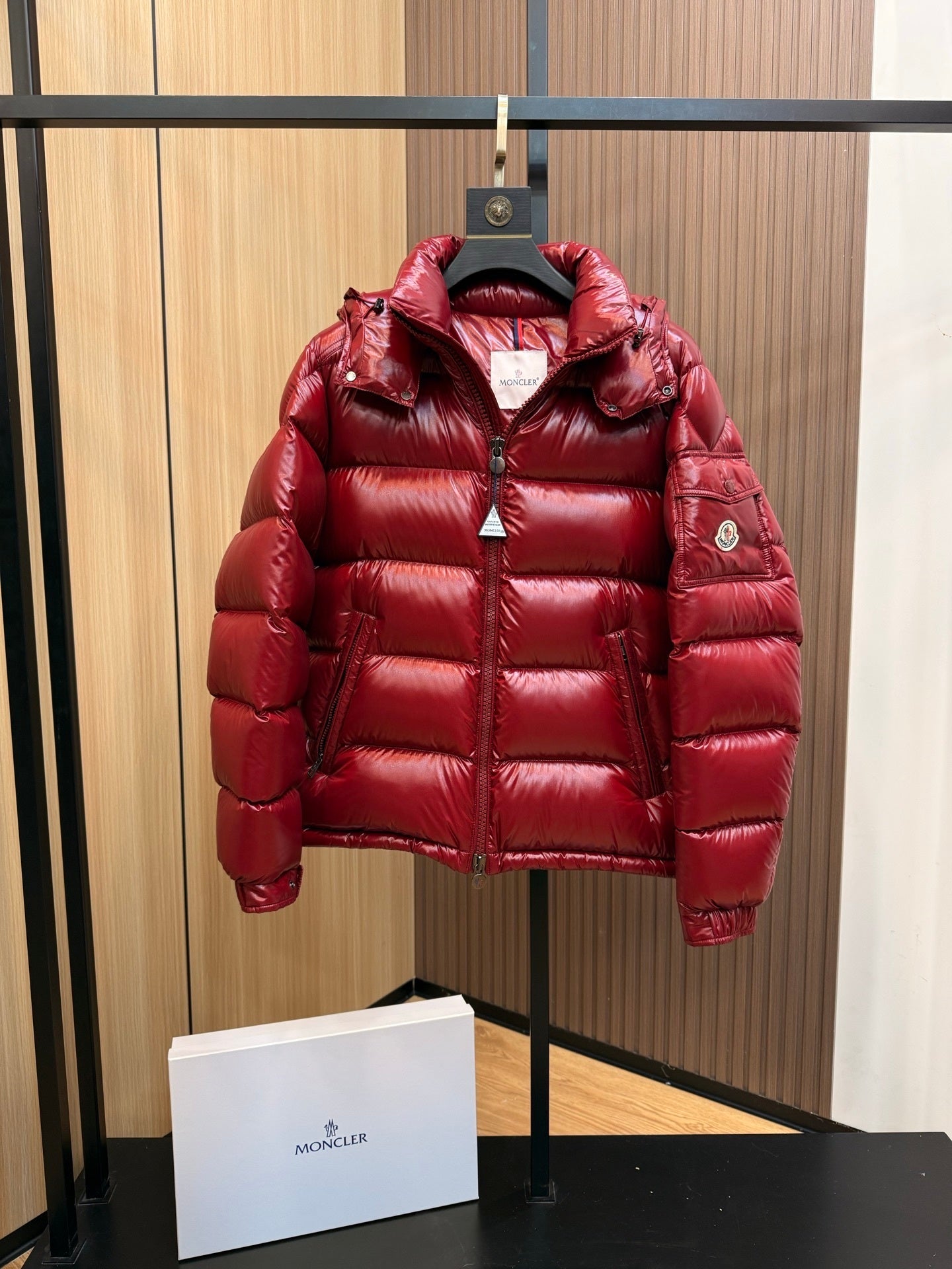 Glossy Ruby Red Quilted Women's Puffer Jacket