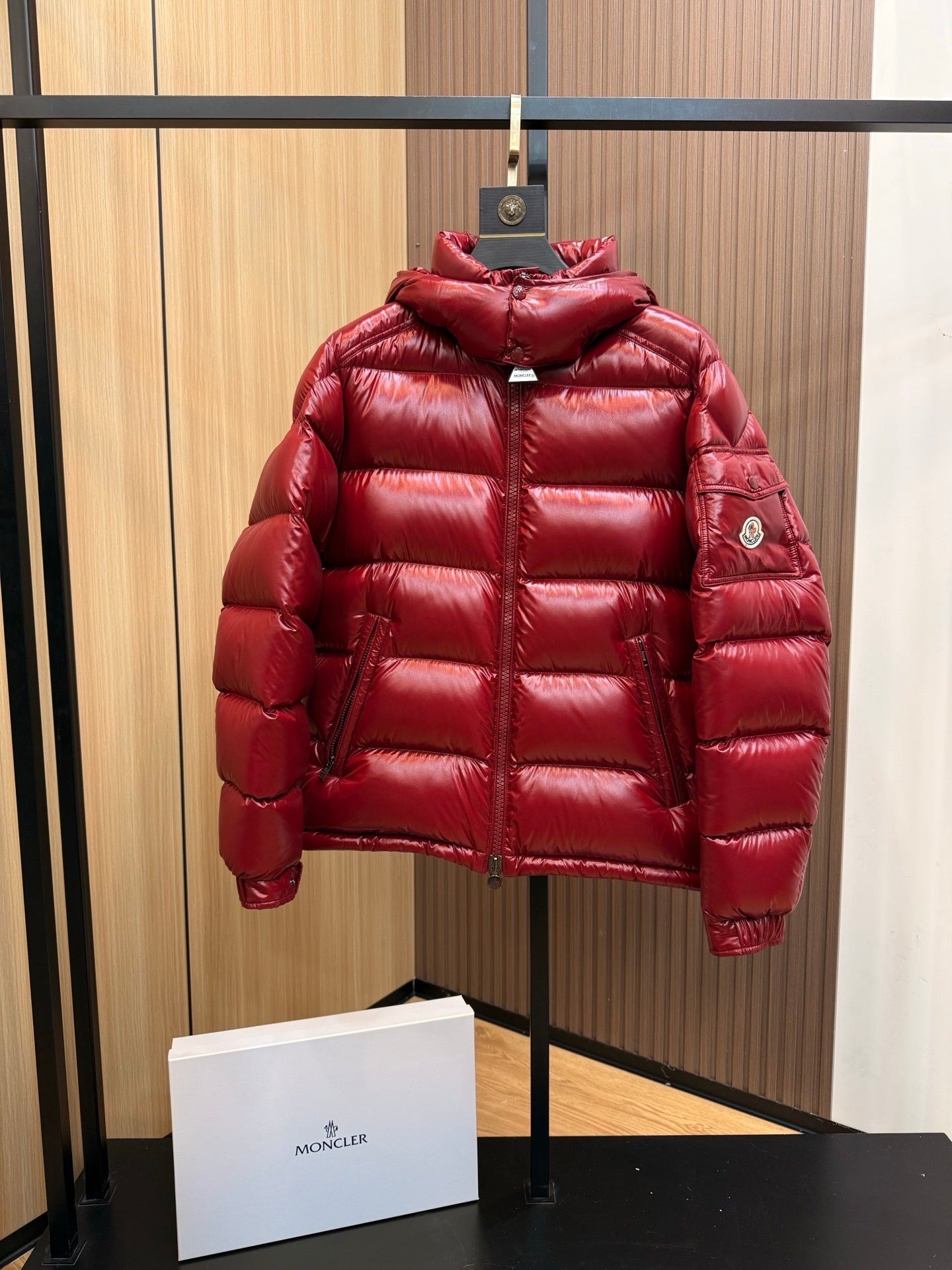 Glossy Ruby Red Quilted Women's Puffer Jacket