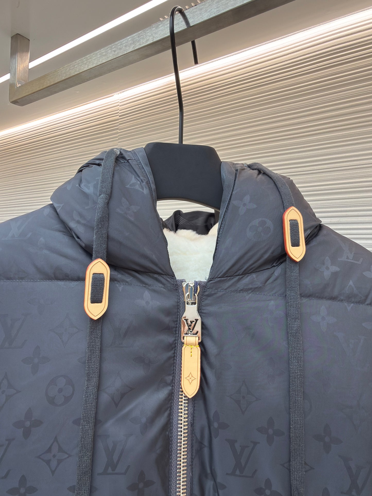 Tonal Monogram Hooded Down Puffer Jacket