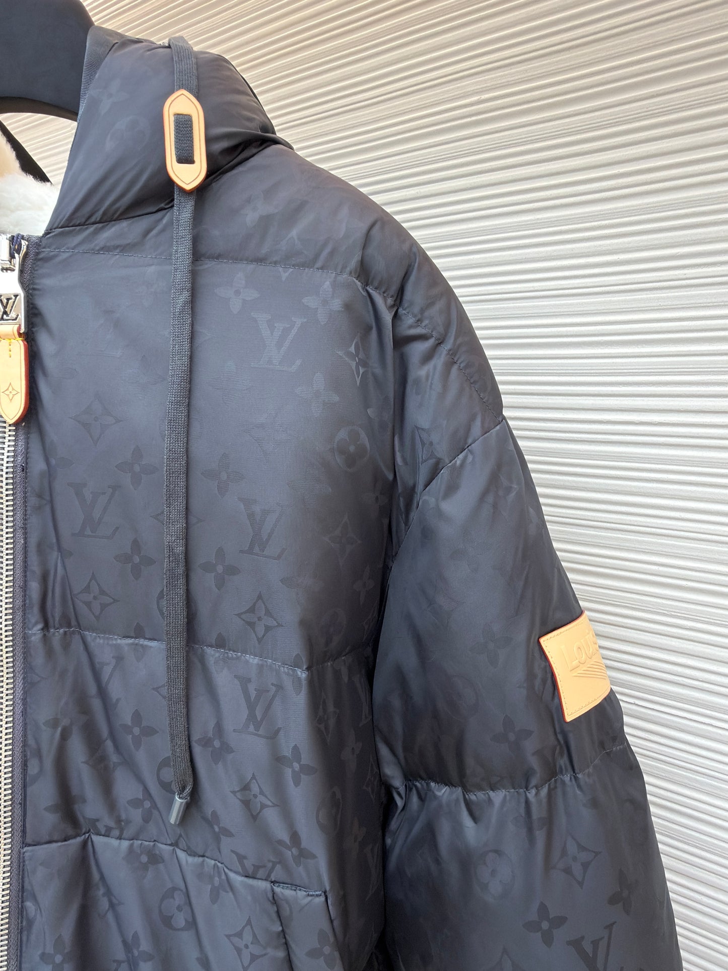 Tonal Monogram Hooded Down Puffer Jacket