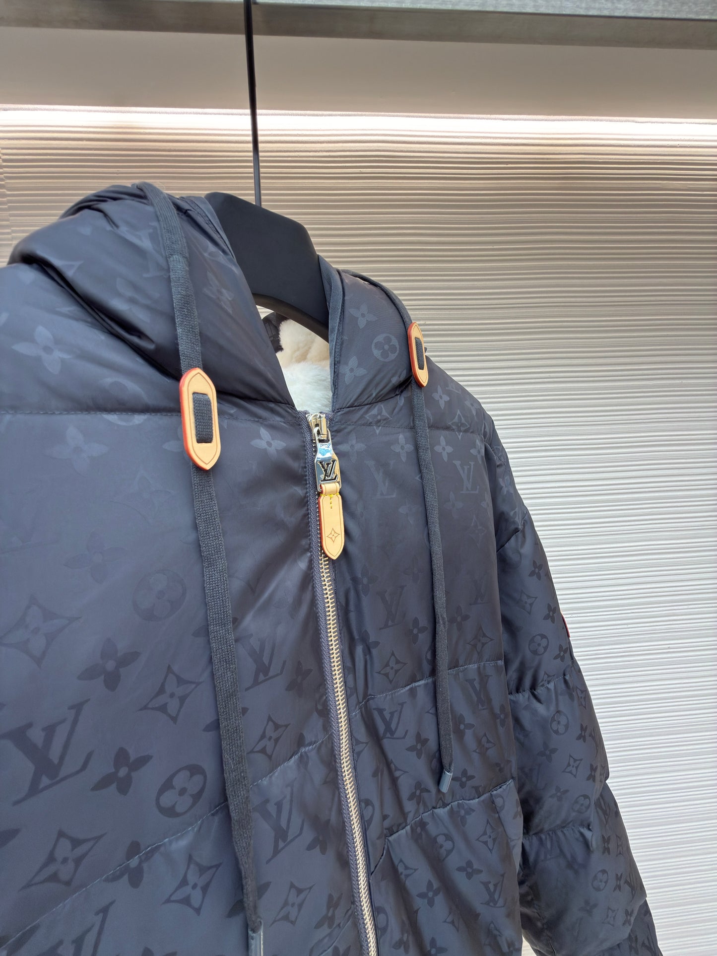 Tonal Monogram Hooded Down Puffer Jacket