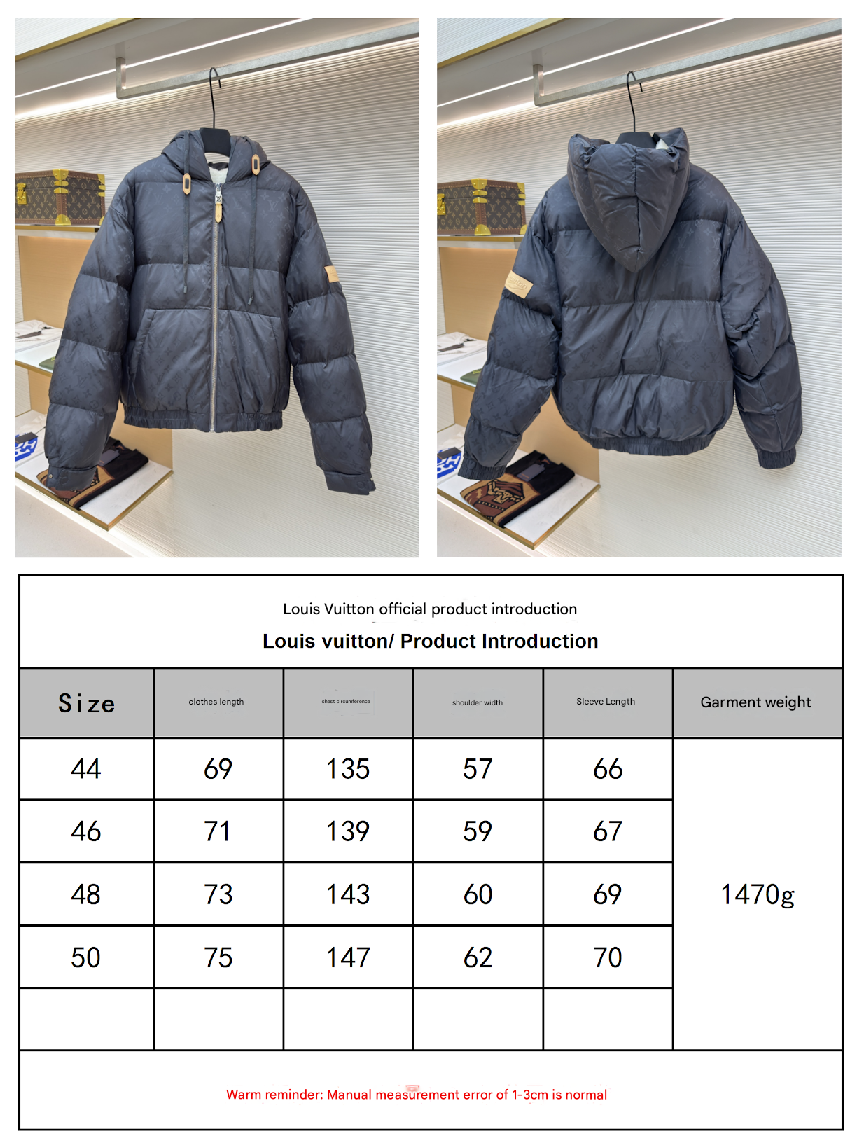 Tonal Monogram Hooded Down Puffer Jacket