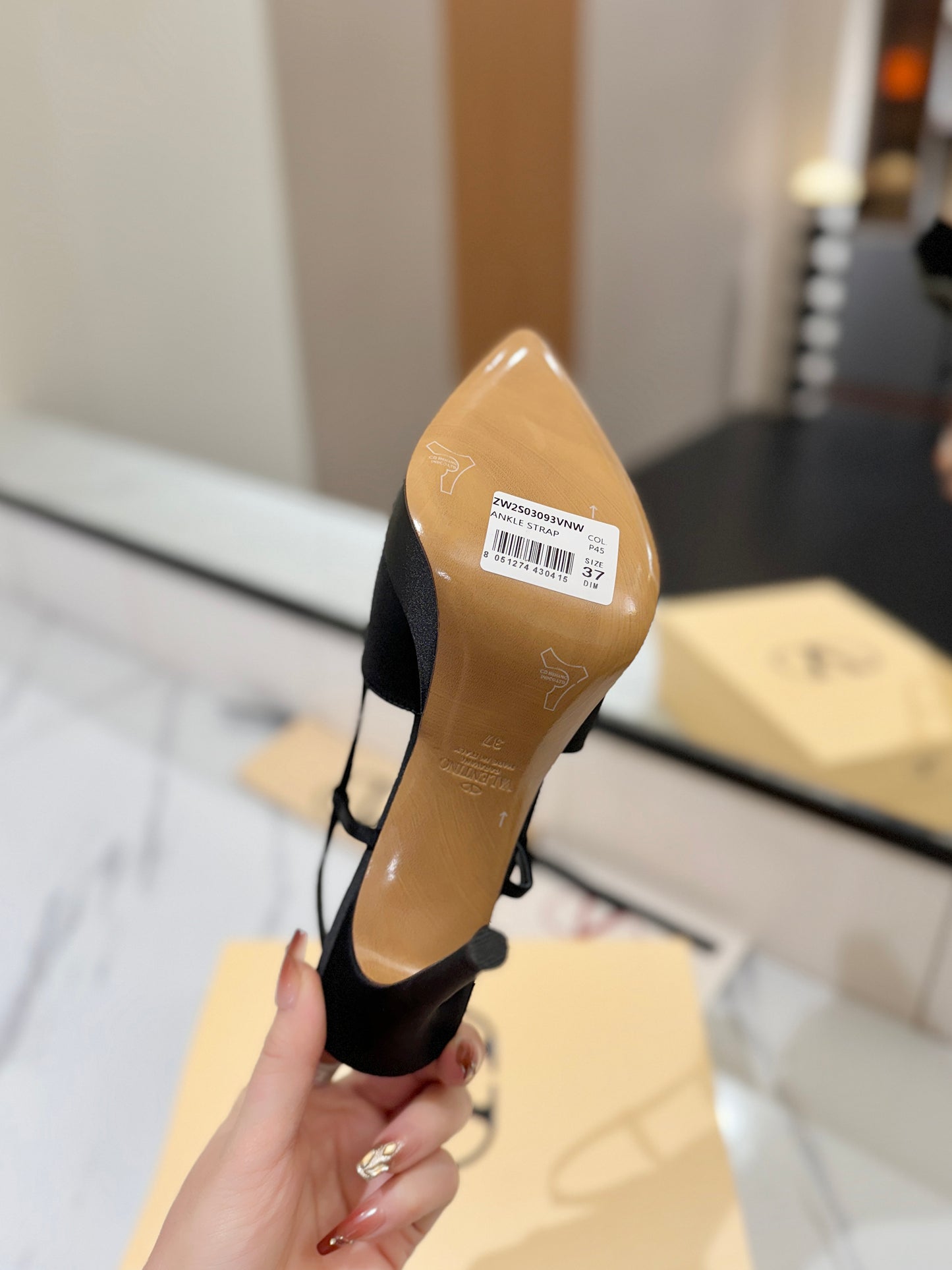 VLogo Signature Platform Slingback Pumps – Midnight Black Silk Satin Almond-Toe Heels