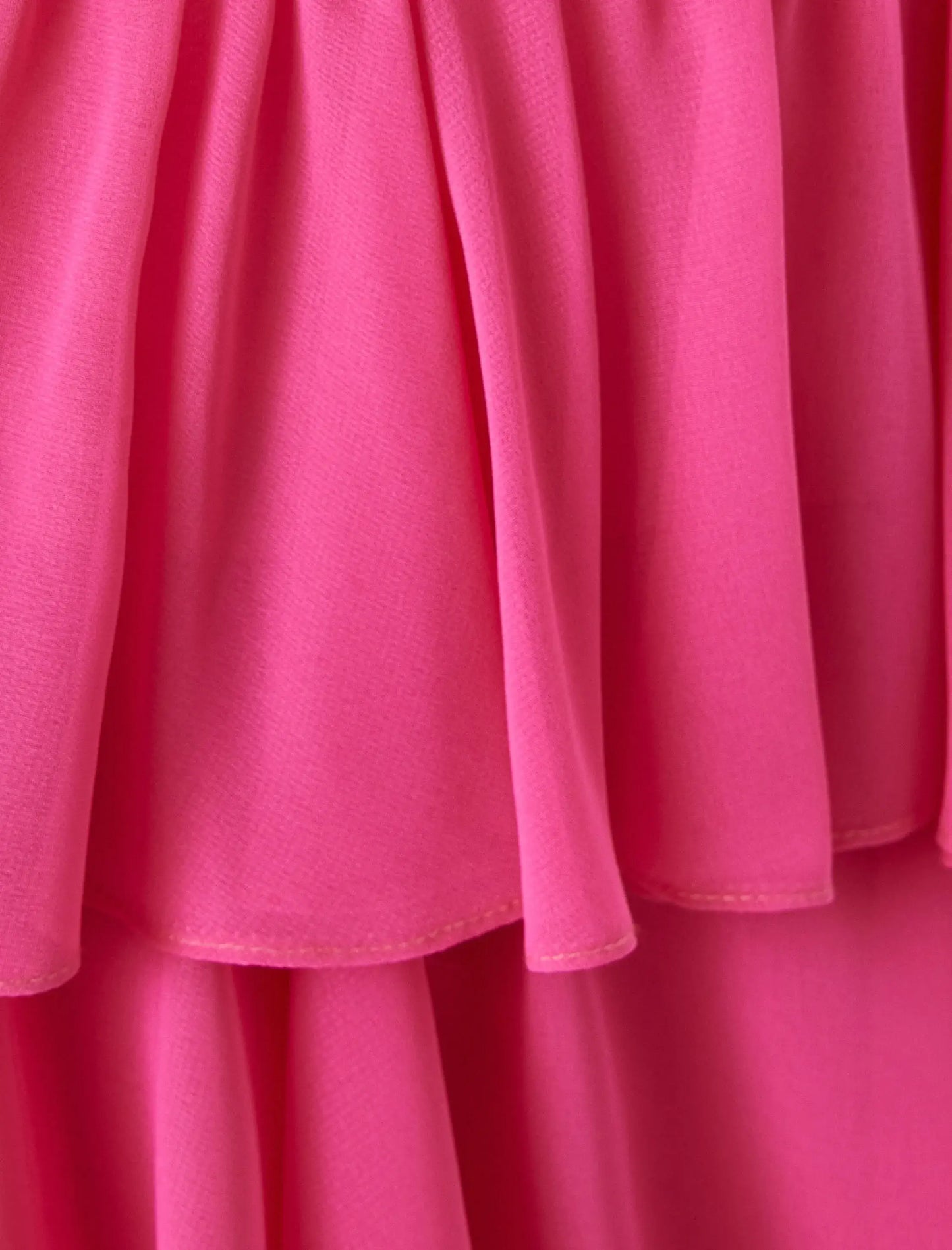 Romantic Layered Flounce Pink Mini Dress