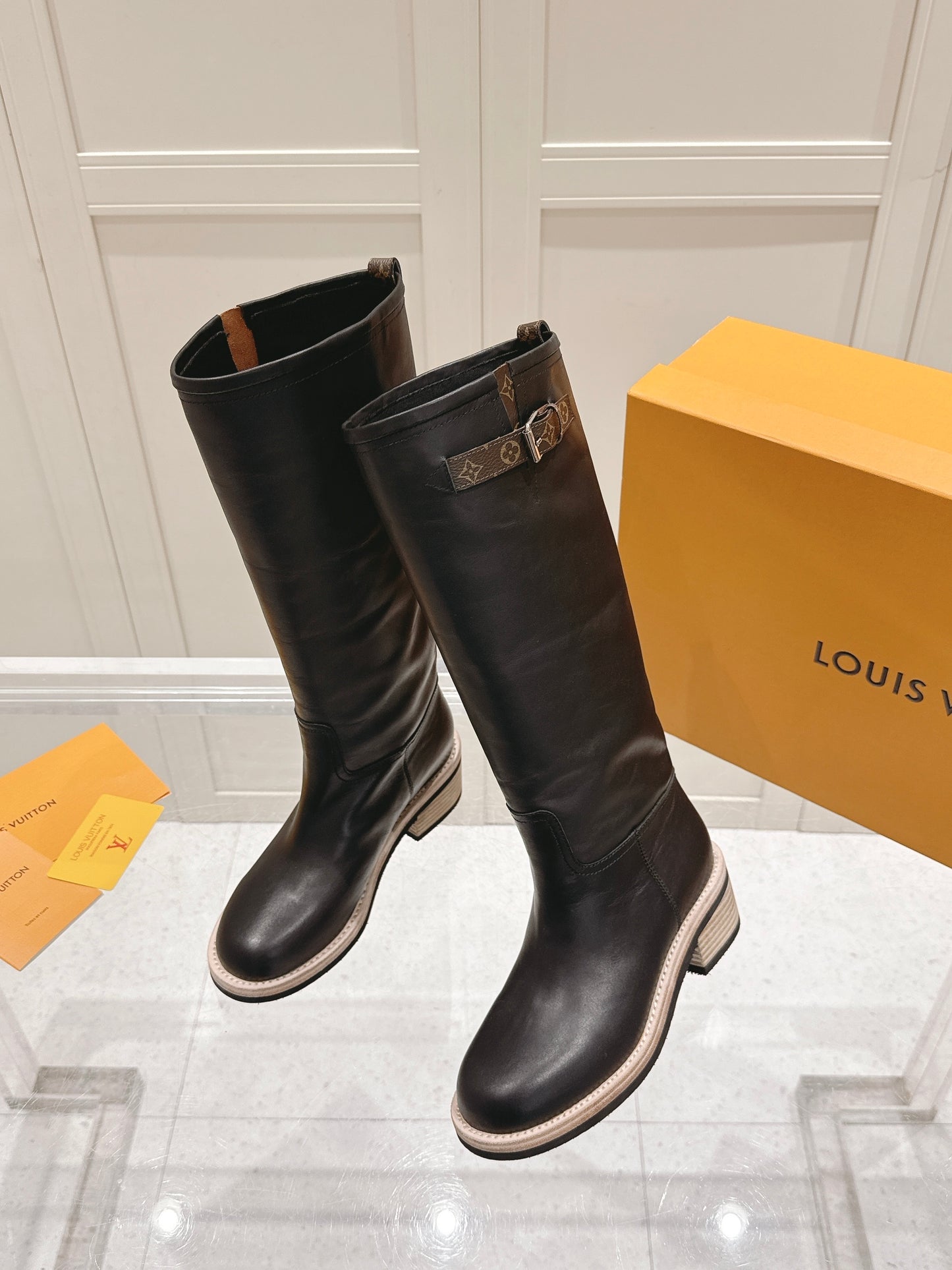 LV Mallo Knee-High Rider Boot – Noir Deep Satin-Black French Calf Leather Riding Boots