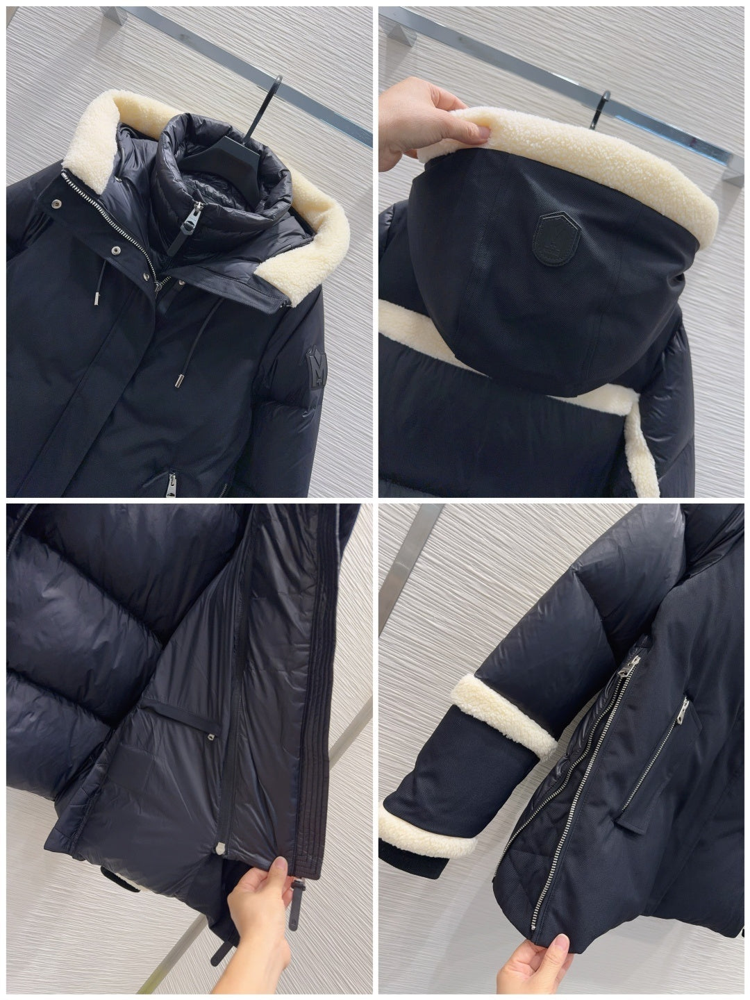 Lamb’s Wool Trim Down Jacket – Women’s Luxury Black Puffer | Fall/Winter 2025 (FW2025)