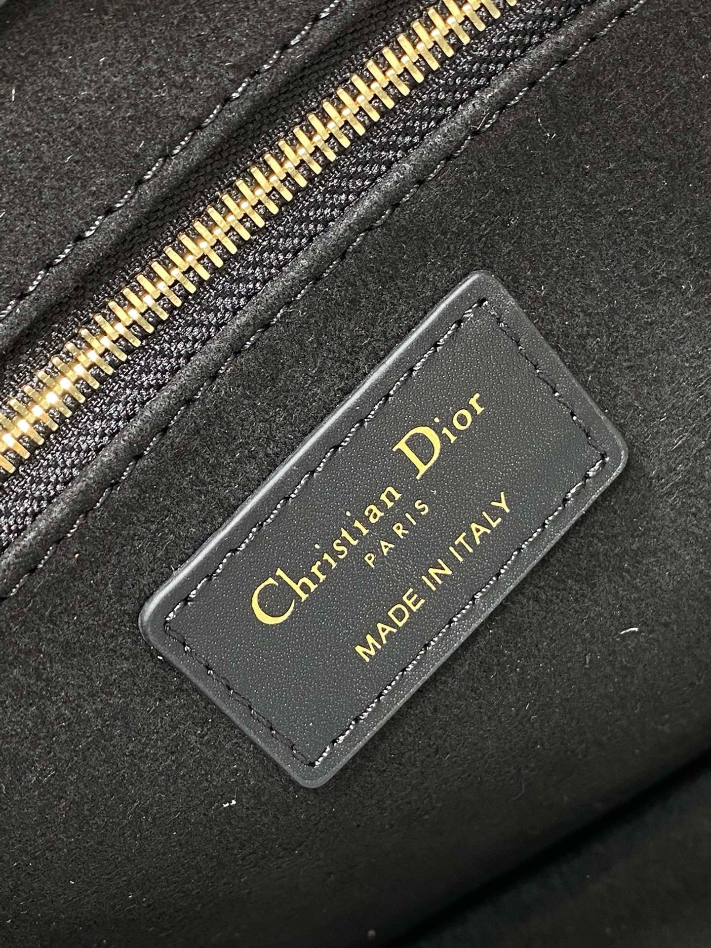 CD Micro Bag – Midnight Black Cannage Quilted Lambskin Leather Elongated East-West Clutch