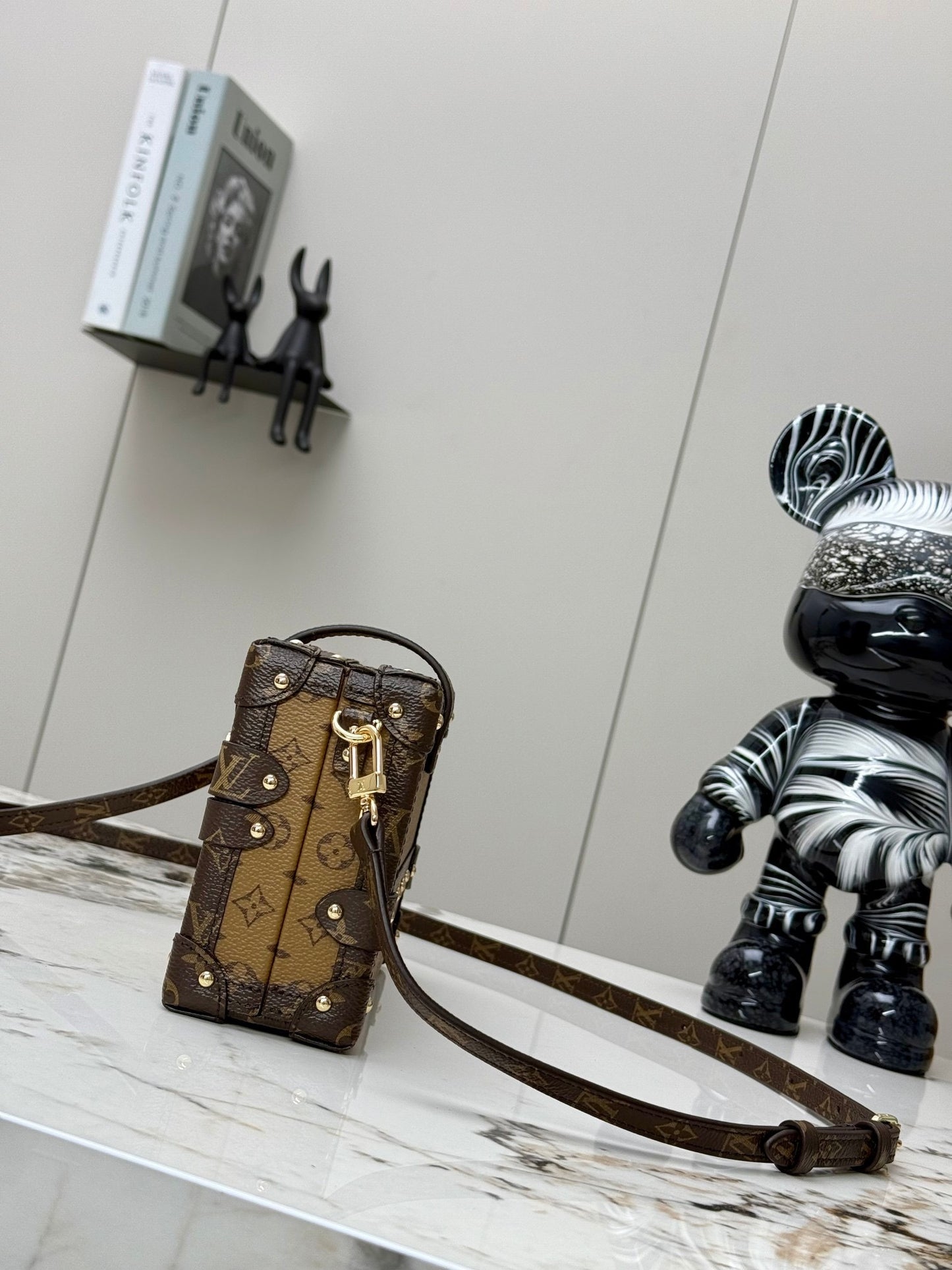 Petite Malle Monogram Canvas – Black Leather Trim with Gilded Hardware