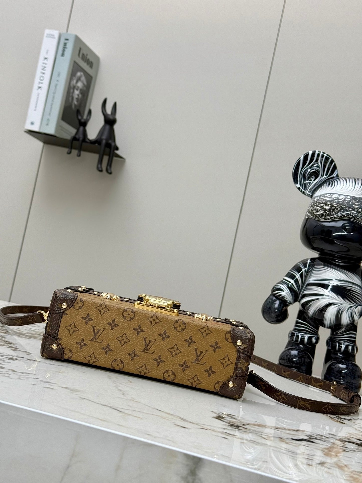 Petite Malle Monogram Canvas – Black Leather Trim with Gilded Hardware