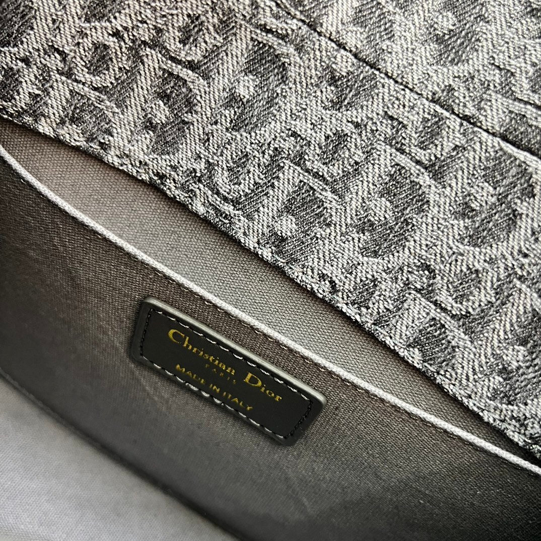 Christian 30 Montaigne Bag 25cm – Blue Oblique Jacquard with Antique Gold CD Clasp (2025 Model)