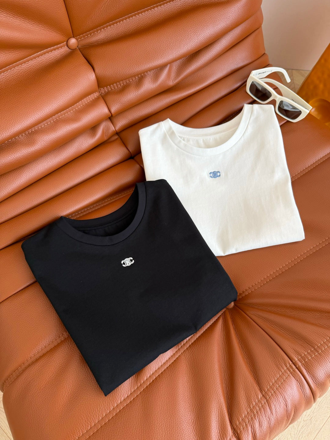 Embroidered T-Shirt – Premium High-Gauge Combed Cotton Jersey Classic Crewneck Tee