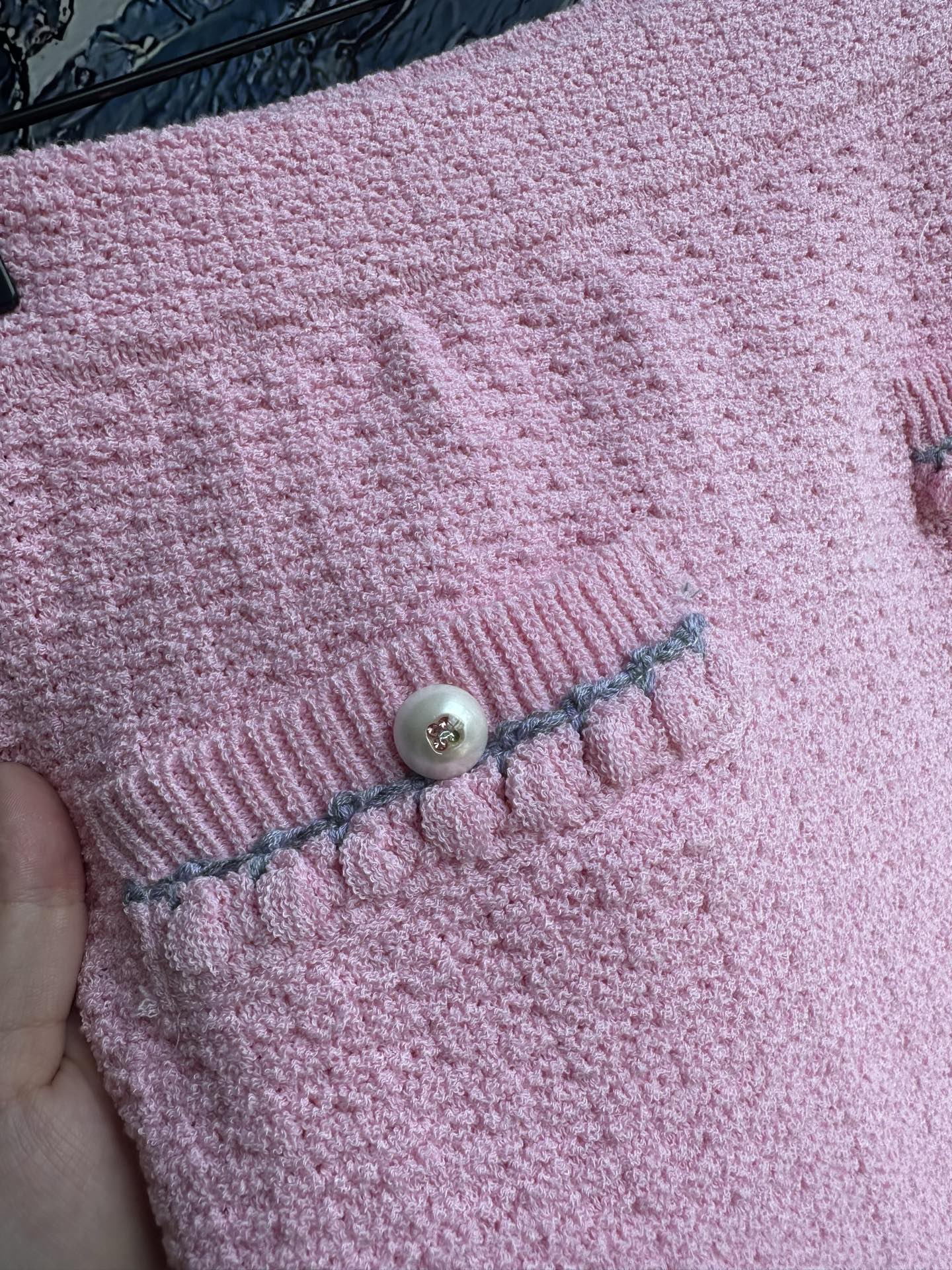 CC Tweed Knit Pearl Button Mini Skirt – High-Waisted Bouclé Knit A-Line Mini Skirt