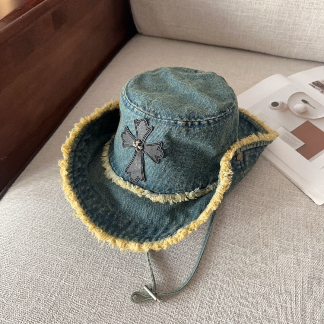 Chrome Hearts Cemetery Cross Bucket Hat –.925 Sterling Silver