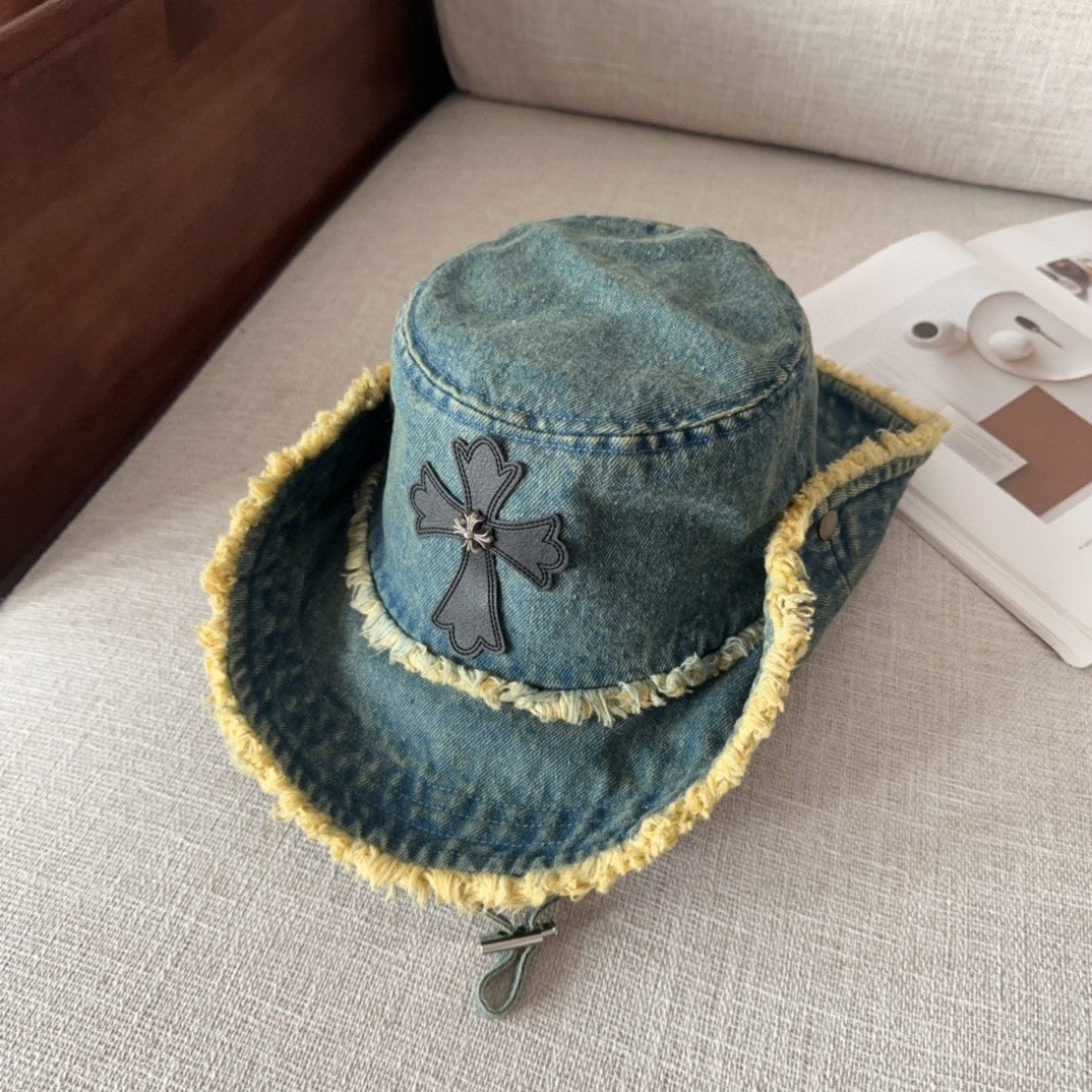 Chrome Hearts Cemetery Cross Bucket Hat –.925 Sterling Silver