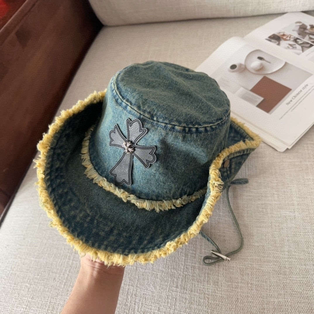 Chrome Hearts Cemetery Cross Bucket Hat –.925 Sterling Silver