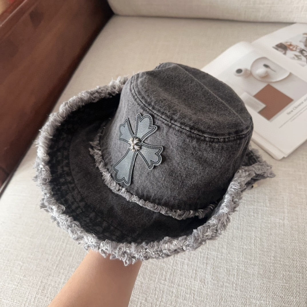 Chrome Hearts Cemetery Cross Bucket Hat –.925 Sterling Silver