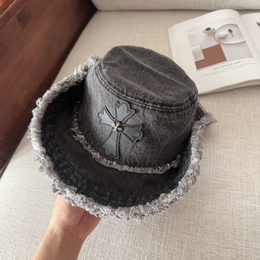 Chrome Hearts Cemetery Cross Bucket Hat –.925 Sterling Silver