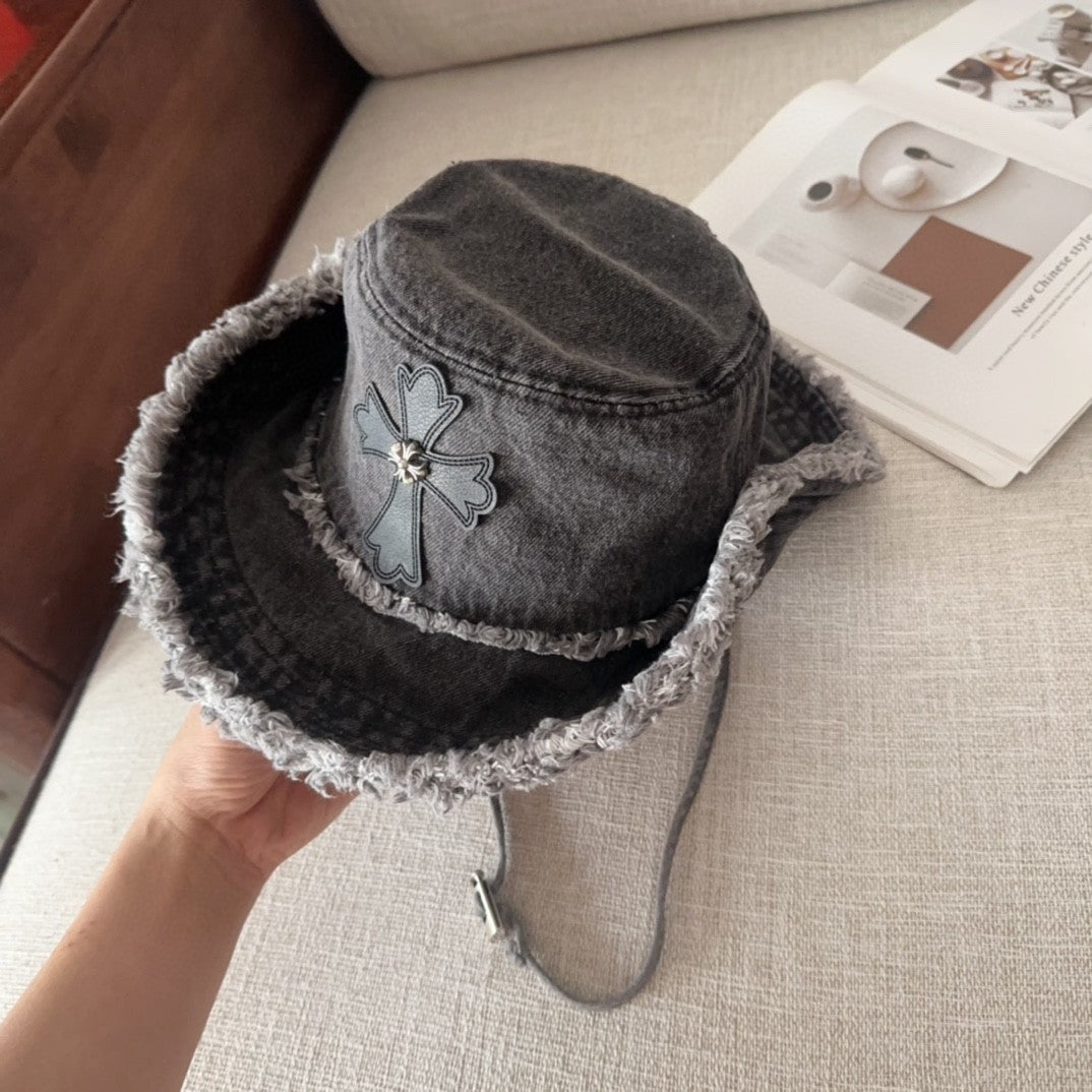 Chrome Hearts Cemetery Cross Bucket Hat –.925 Sterling Silver