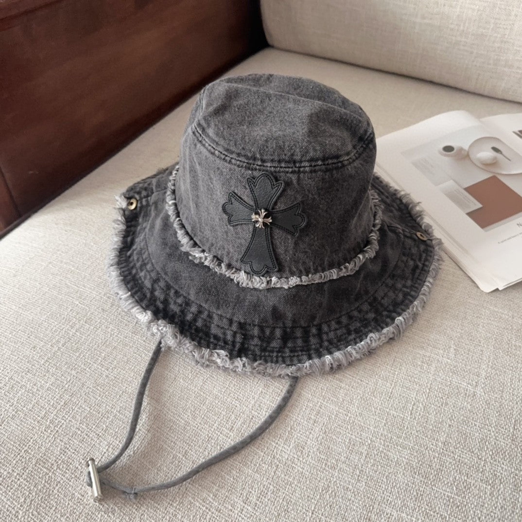Chrome Hearts Cemetery Cross Bucket Hat –.925 Sterling Silver