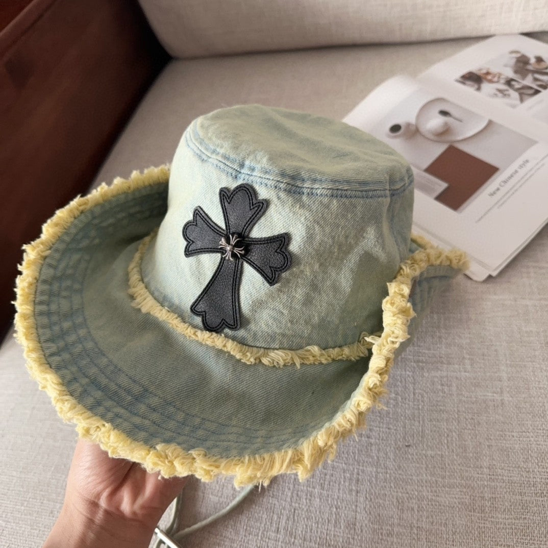 Chrome Hearts Cemetery Cross Bucket Hat –.925 Sterling Silver