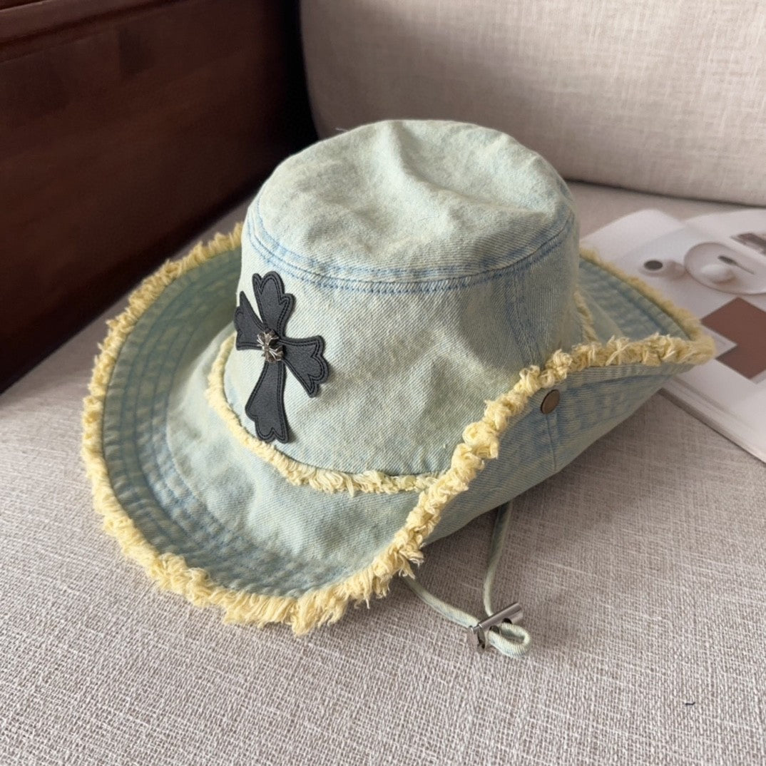 Chrome Hearts Cemetery Cross Bucket Hat –.925 Sterling Silver