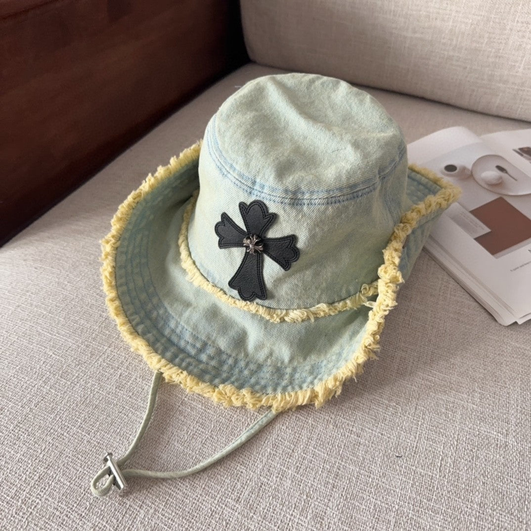 Chrome Hearts Cemetery Cross Bucket Hat –.925 Sterling Silver