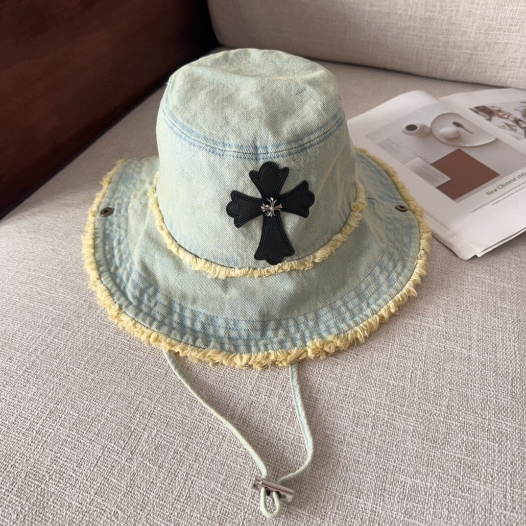 Chrome Hearts Cemetery Cross Bucket Hat –.925 Sterling Silver