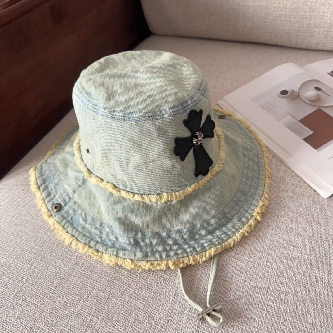 Chrome Hearts Cemetery Cross Bucket Hat –.925 Sterling Silver
