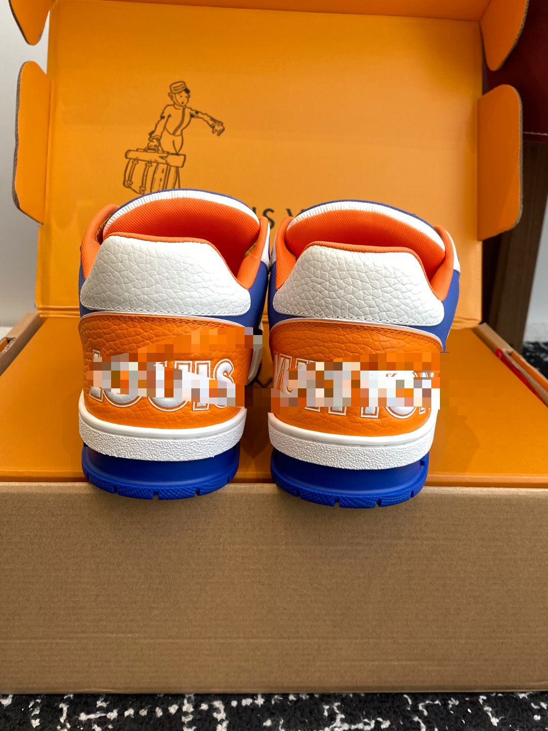 LV Trainer Sneaker “University” Blue & Yellow – Perforated Calf Leather | Men’s Luxury Streetwear