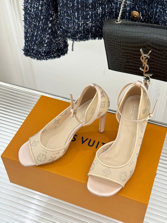 LV Gala Sandal – Rhinestone Monogram Mesh & Satin Evening Stiletto