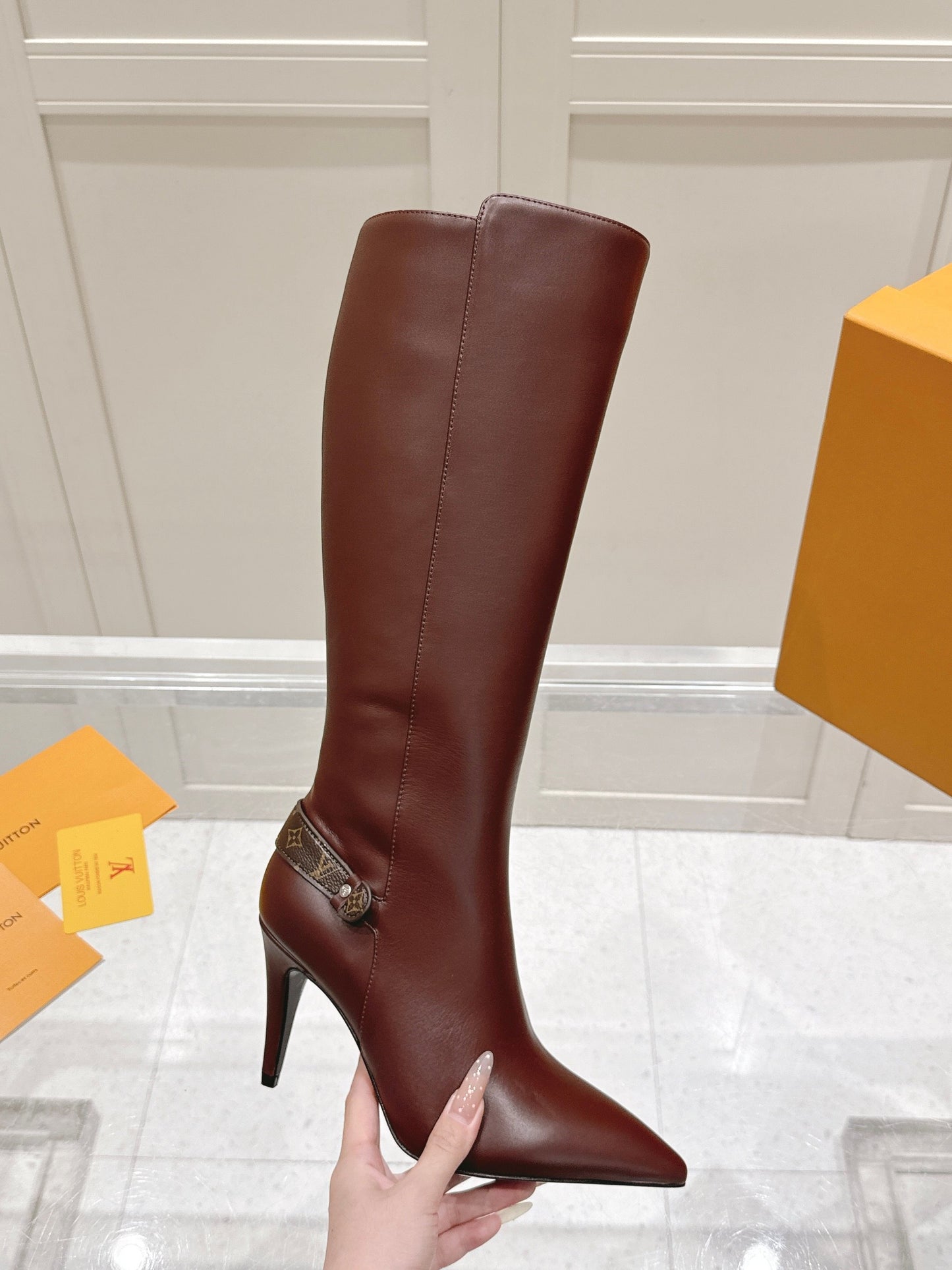 LV Blossom High Boot – Mahogany Calfskin with Monogram Flower Heel