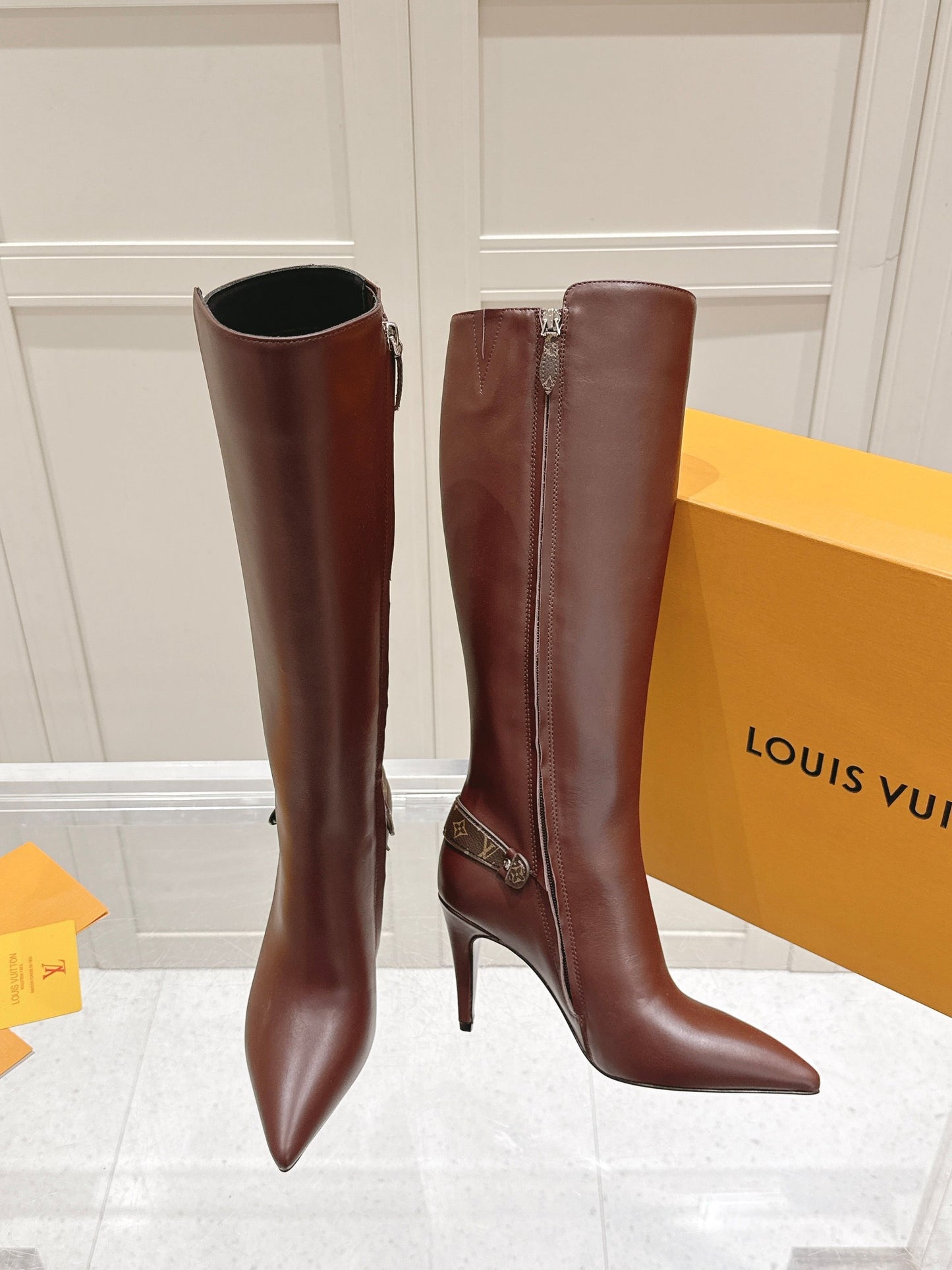 LV Blossom High Boot – Mahogany Calfskin with Monogram Flower Heel
