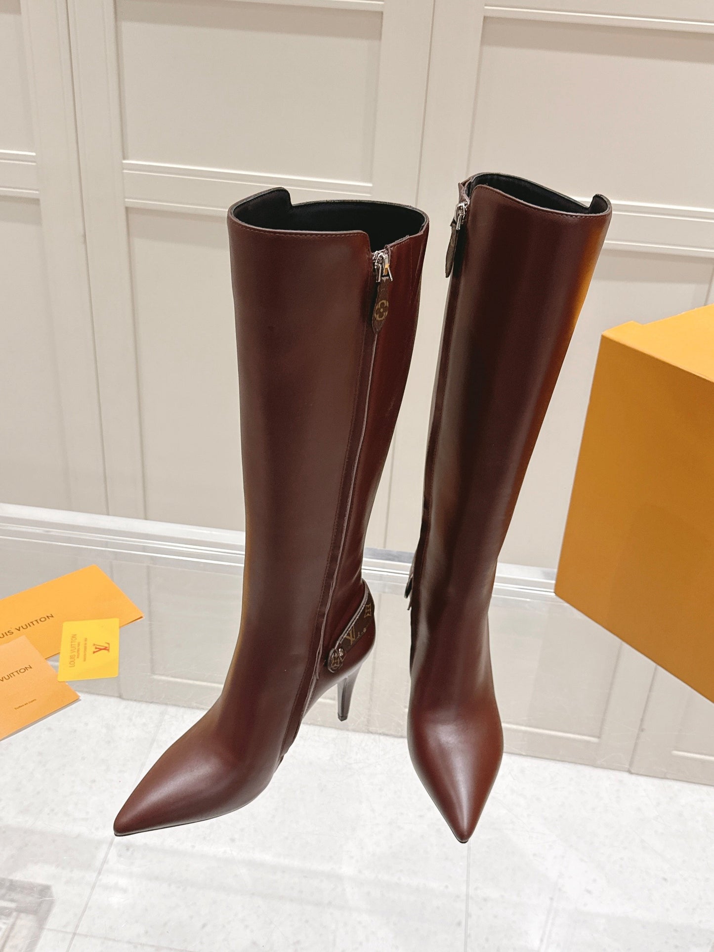 LV Blossom High Boot – Mahogany Calfskin with Monogram Flower Heel