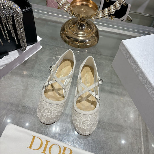 Mesh Ballet Flat – Pietro Ruffo Millefiori Embroidery with CD Signature