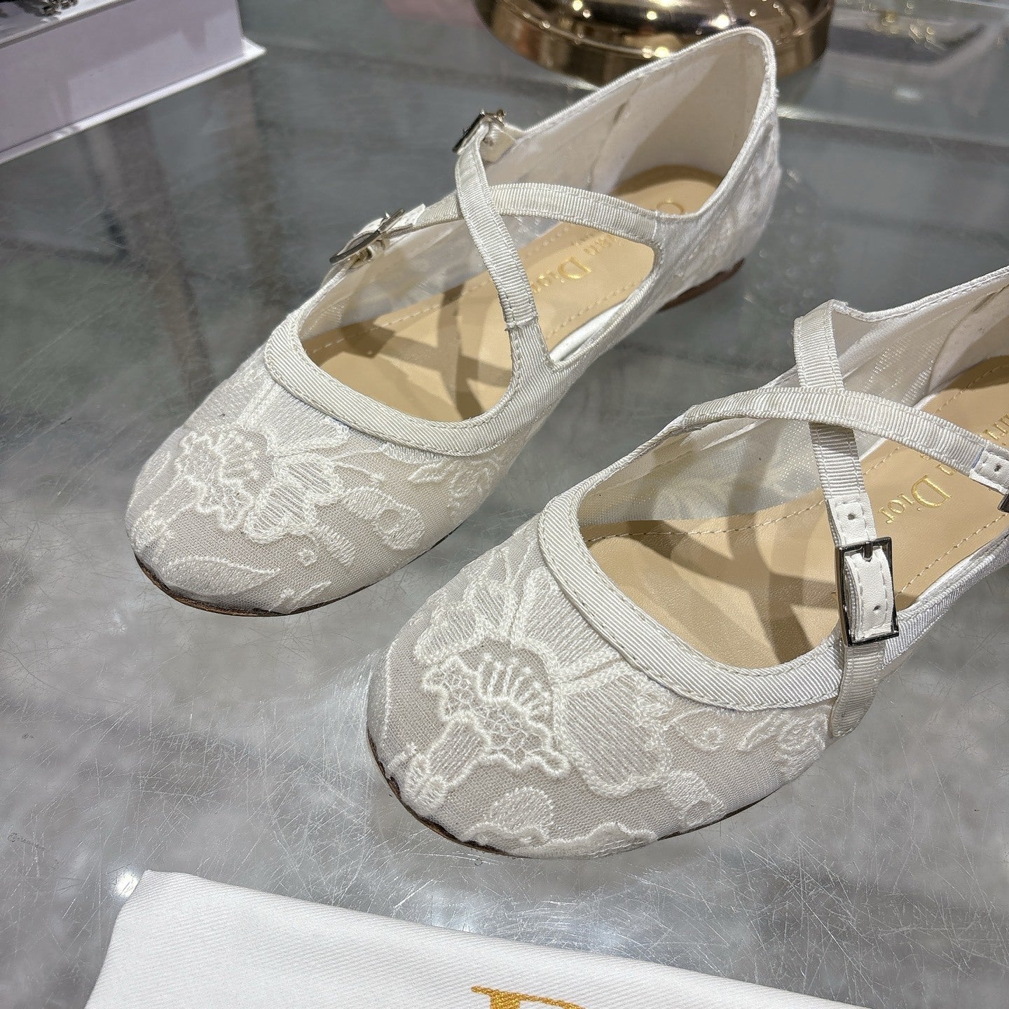 Mesh Ballet Flat – Pietro Ruffo Millefiori Embroidery with CD Signature