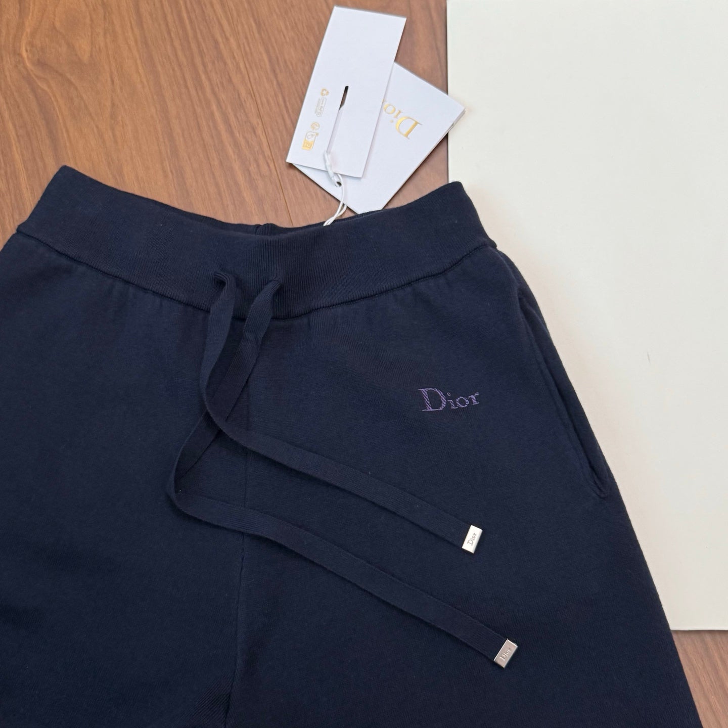 CD Embroidered Tracksuit – Saturated Navy Blue Hoodie and Wide-LegTrack Pants Set